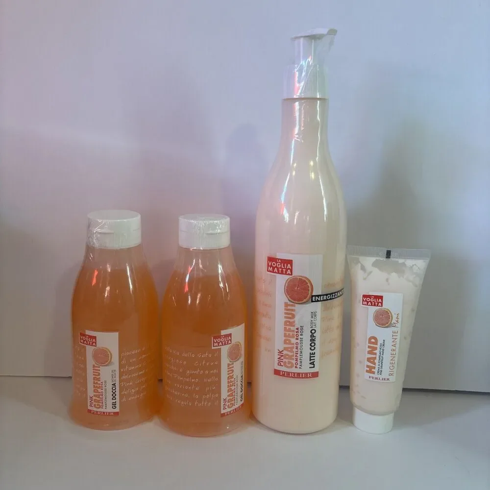 Perlier La Voglia Matta Pink Grapefruit Body Milk, Shower Gel (x2), Hand Cream